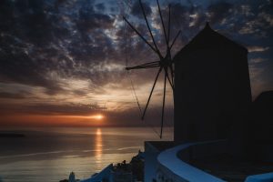 Oia-Windmill-at-sunset-Santorini-Greece-remembering-mum-carolyn-gaye