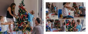 Picture-of-photo-album-page-showing-family putting-up-the-xmas-tree