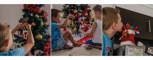 Image-of-a-photo-album-of-young-family-putting-up-the-xmas-tree